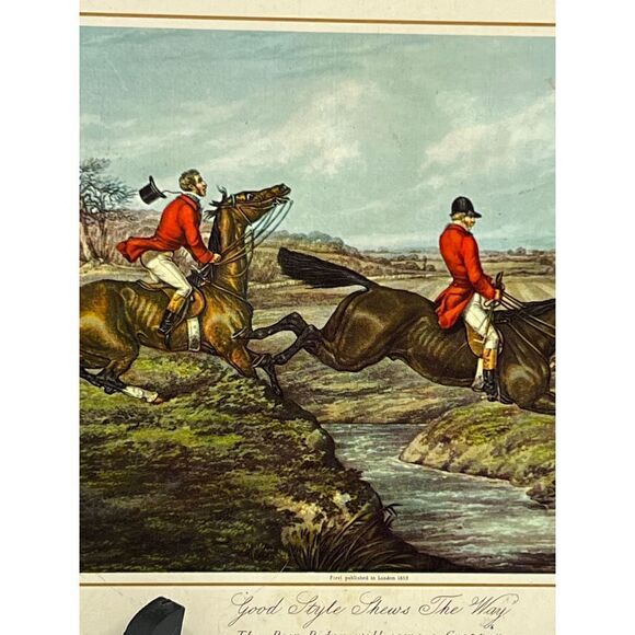 VTG Set Of 4 1859 Henry Alken Fores`s Hunting Sketches On Tin , Cork Backed Rare - Picture 6 of 9